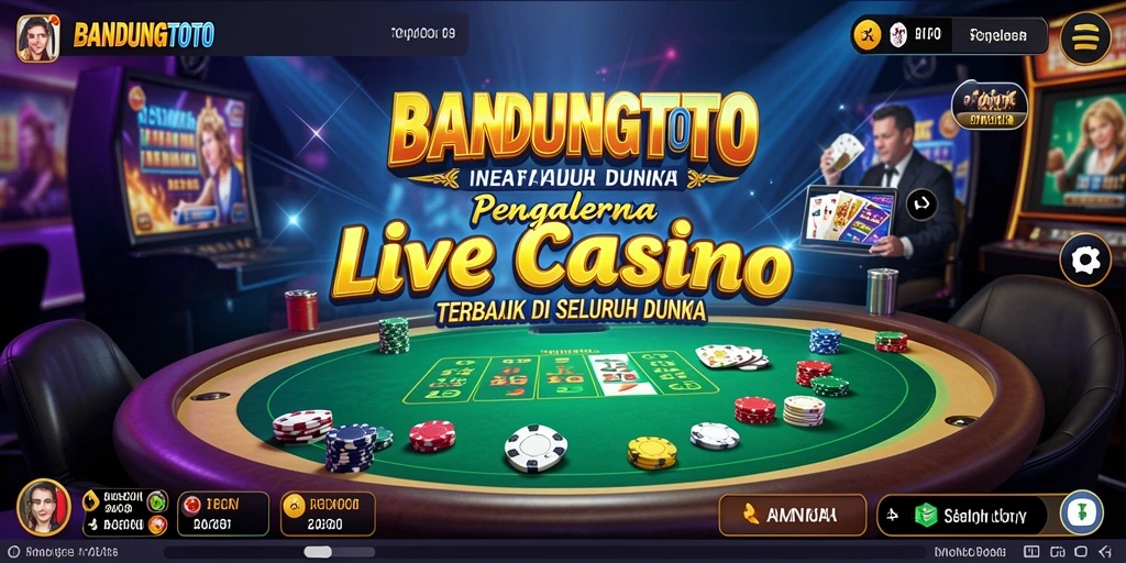 Screenshot gameplay BANDUNGTOTO menampilkan dealer langsung yang interaktif.
