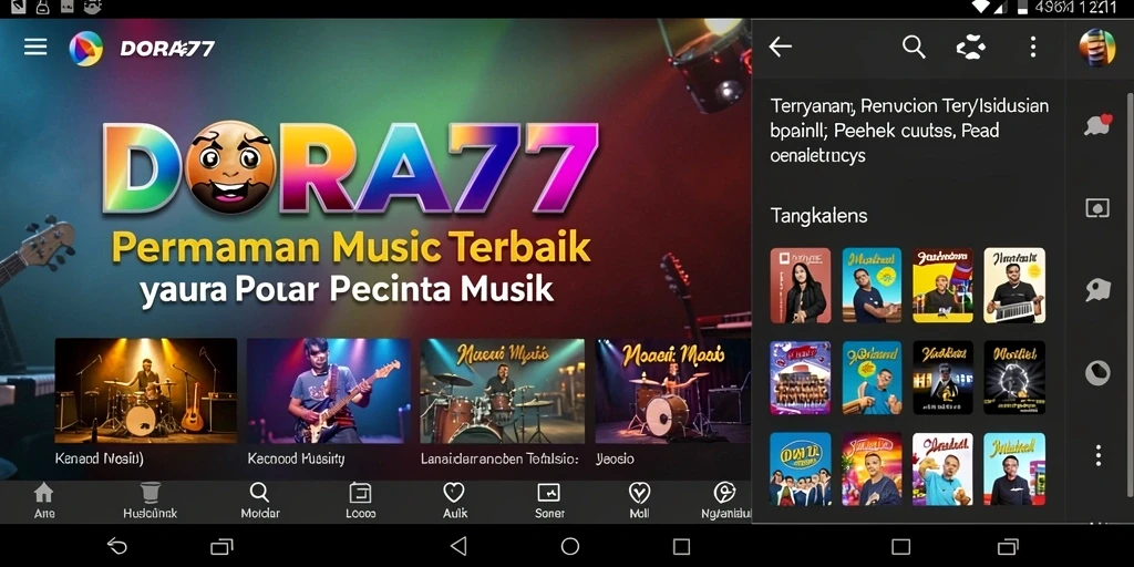 Screenshot gameplay DORA77 menampilkan pengalaman bernyanyi yang seru.