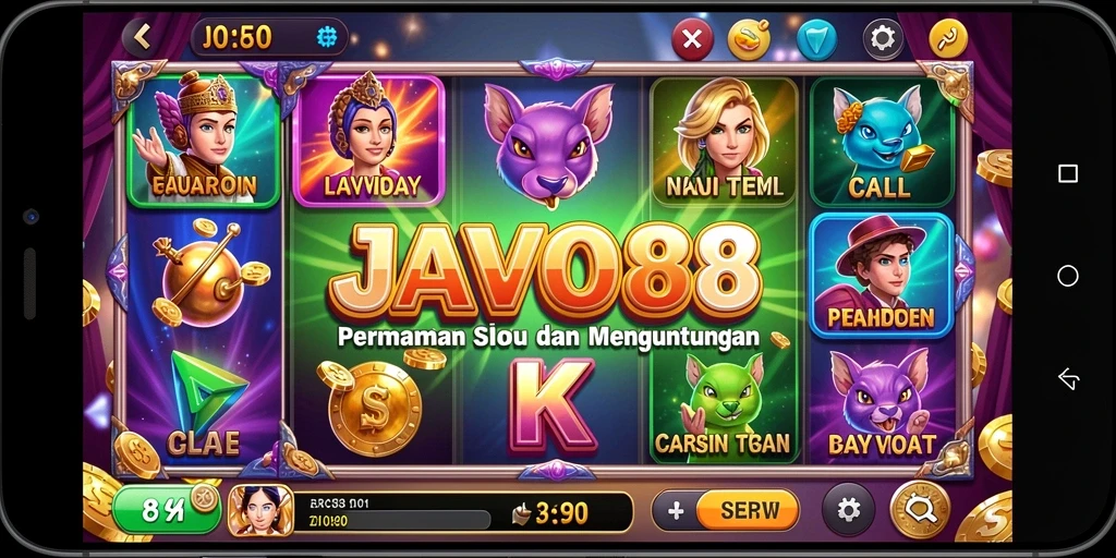 Tampilan gameplay menarik dari aplikasi slot JAVO88.