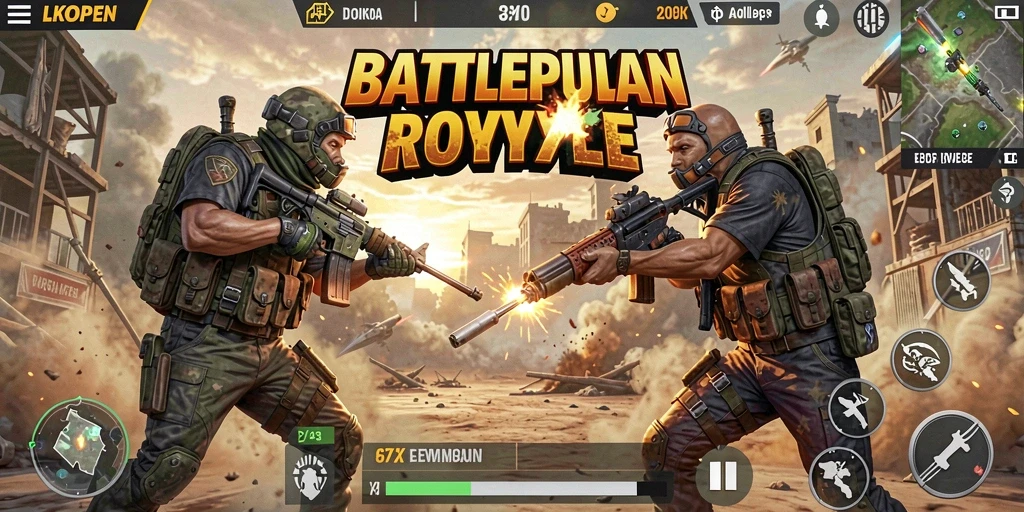 Screenshot gameplay LKOPEN menampilkan aksi intens dan strategi tim dalam pertempuran.