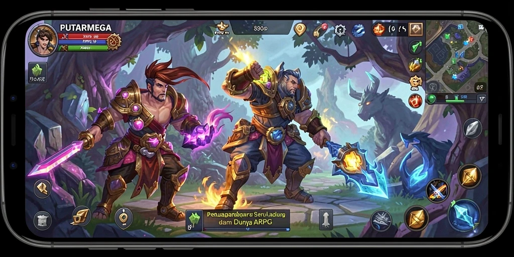 Tampilan menarik gameplay <strong>PUTARMEGA</strong> dengan aksi ARPG yang mendebarkan.